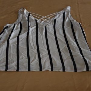 Express White and Black Blouse